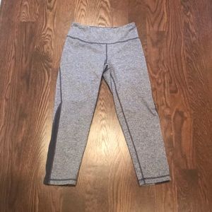 Zella XS Grey Crop Leggings with mesh sides